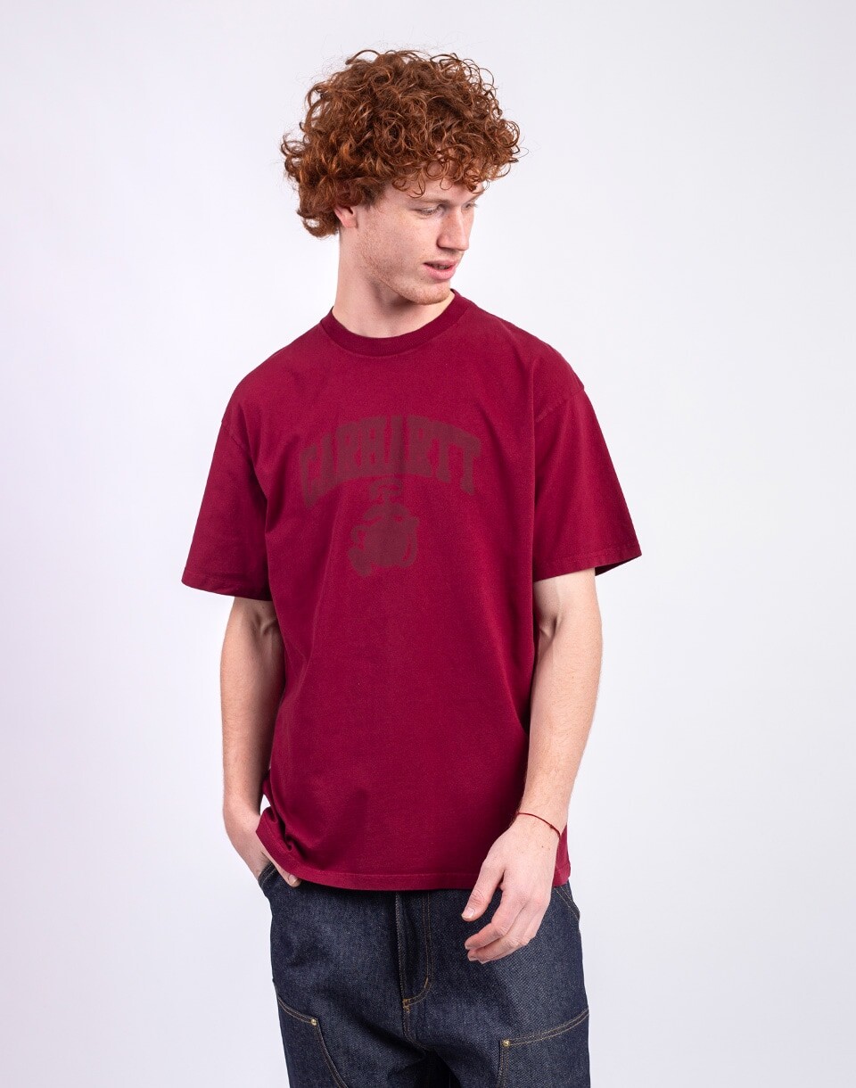 Carhartt WIP S/S Faded Pond Corps T-Shirt Marsala heavy stone wash S