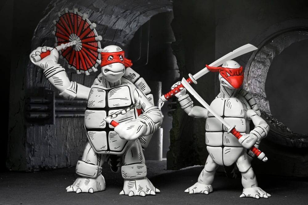 NECA | Želvy Ninja - sběratelská figurka Black and White First Turtles (Mirage Comics) 18 cm