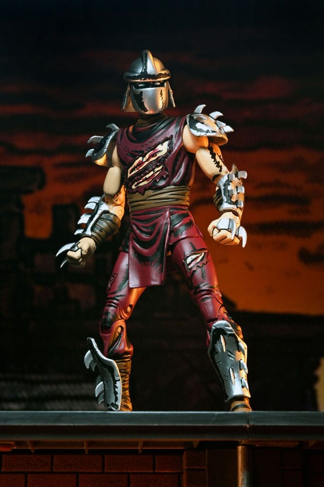NECA | Želvy Ninja - sběratelská figurka Battle Damaged Shredder (Classic Colors) (Mirage Comics) 18 cm