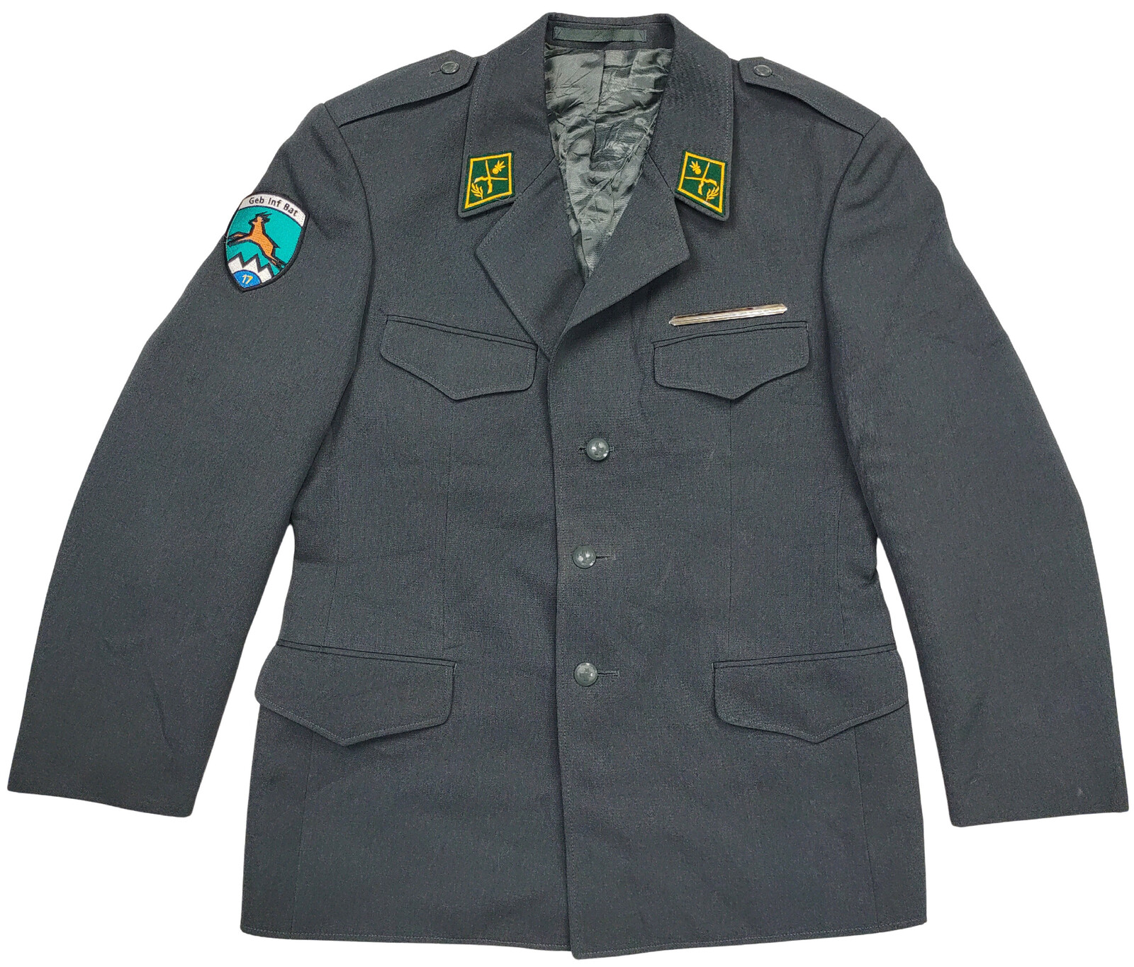 Sako vlněné s nášivkami šedé Švýcarsko originál Velikost: 50B