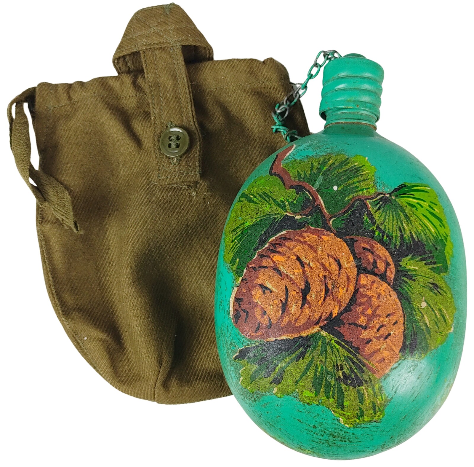 Sovětská polní láhev ručně malovaná s obalem SSSR Rusko