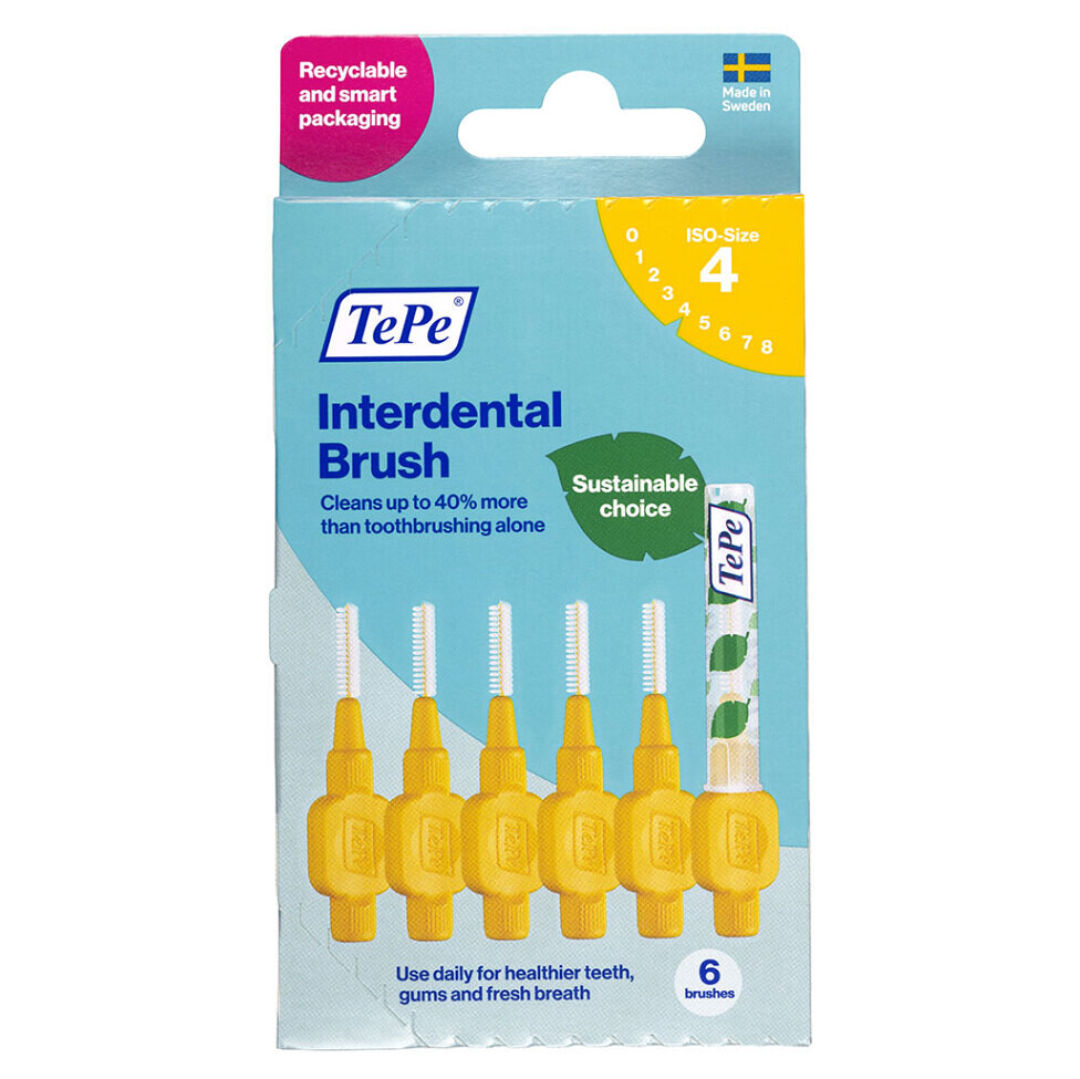 TEPE Original Mezizubní kartáčky žluté 0,7 mm v krabičce 6 kusů, poškozený obal