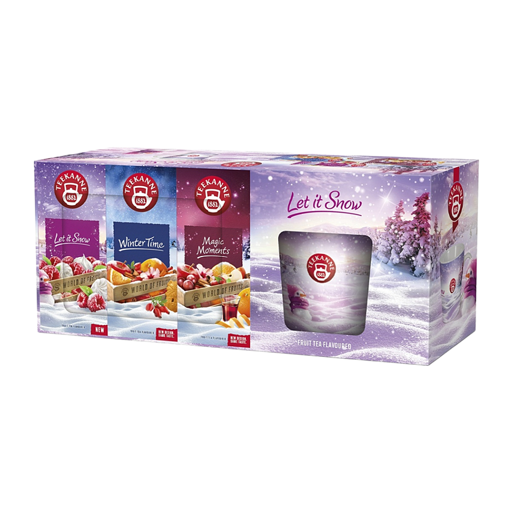 TEEKANNE Let it snow ovocné čaje s hrnkem 3 x 20 sáčků, poškozený obal