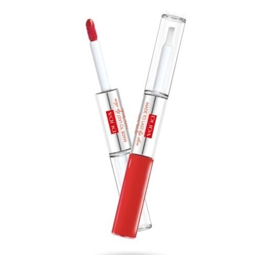 Dlouhotrvající tekutá rtěnka Made To Last Lip Duo (Liquid Lip Colour) PUPA Milano / Odstín: 018 Imperial Red - 2 x 4 ml