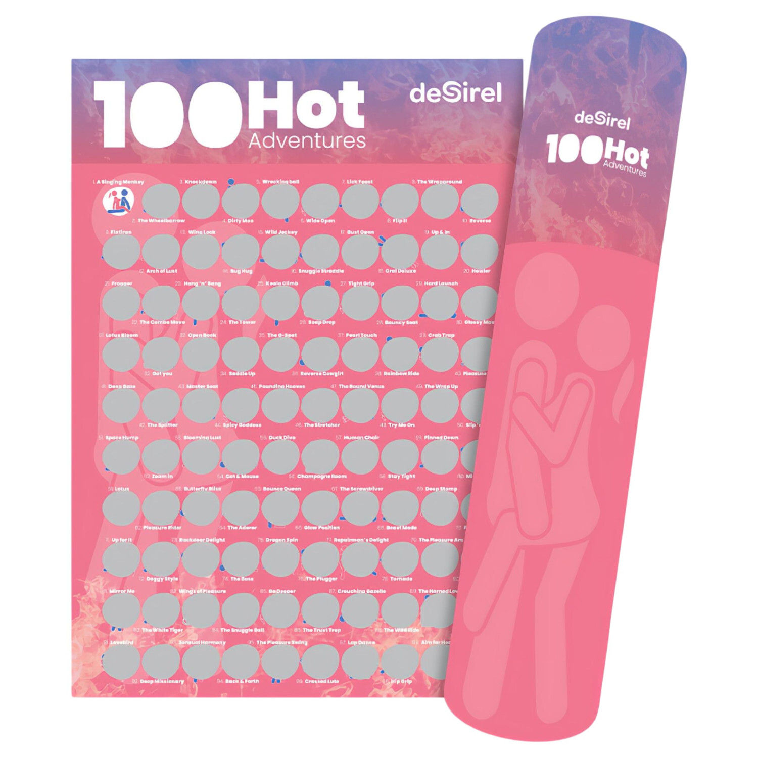Desirel - 100 sexuálních poloh stírací plakátová hra (anglicky)