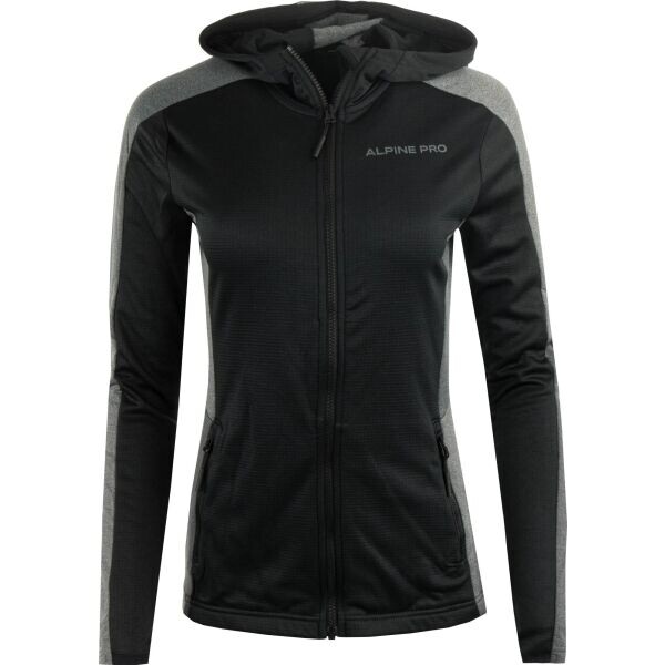 ALPINE PRO SELEDA Dámská mikina s kapucí, černá, velikost
