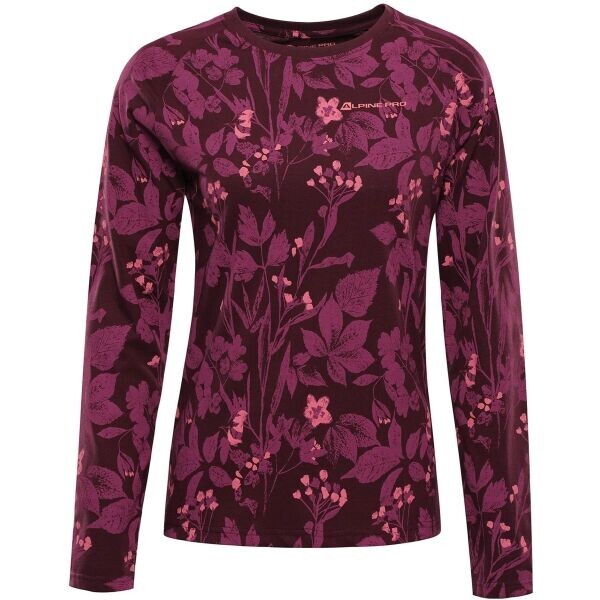 ALPINE PRO GRETTA Dámské triko s dlouhým rukávem, vínová, velikost
