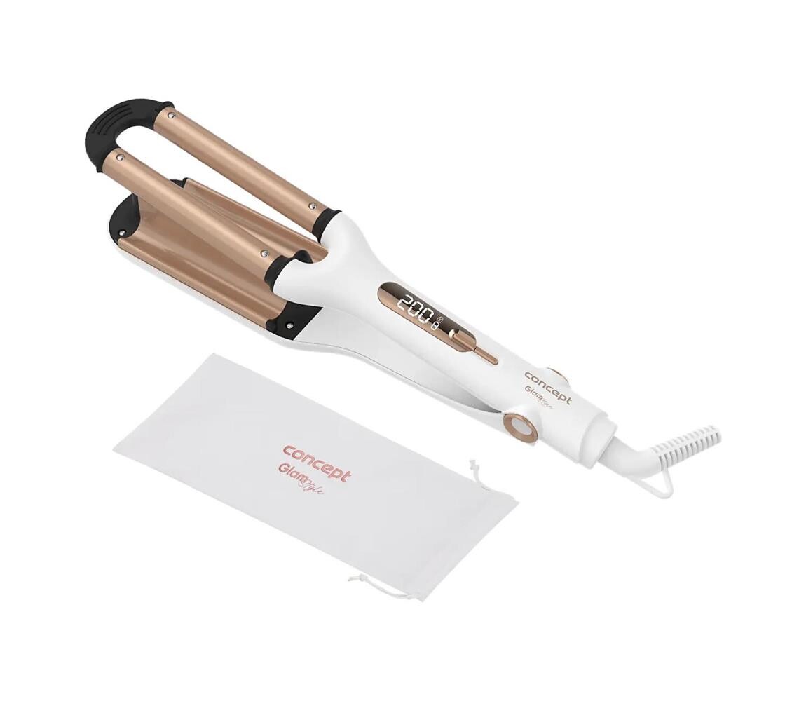 Concept KT2140 - Trojkulma na vlasy GLAM STYLE 100W/230V bílá/rose gold KT2140