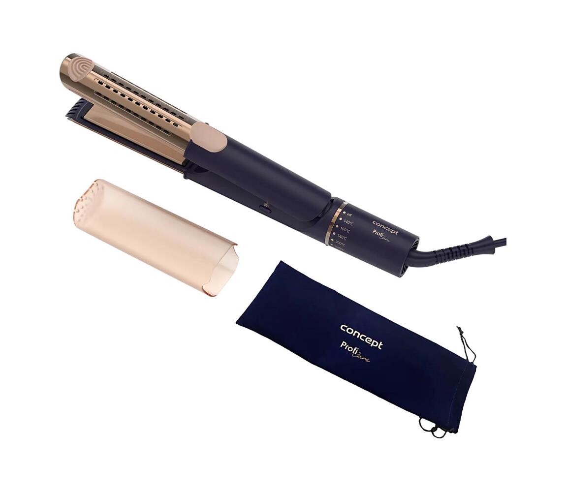 Concept VZ8100 - Žehlička na vlasy PROFI CARE 60W/230V modrá/zlatá VZ8100