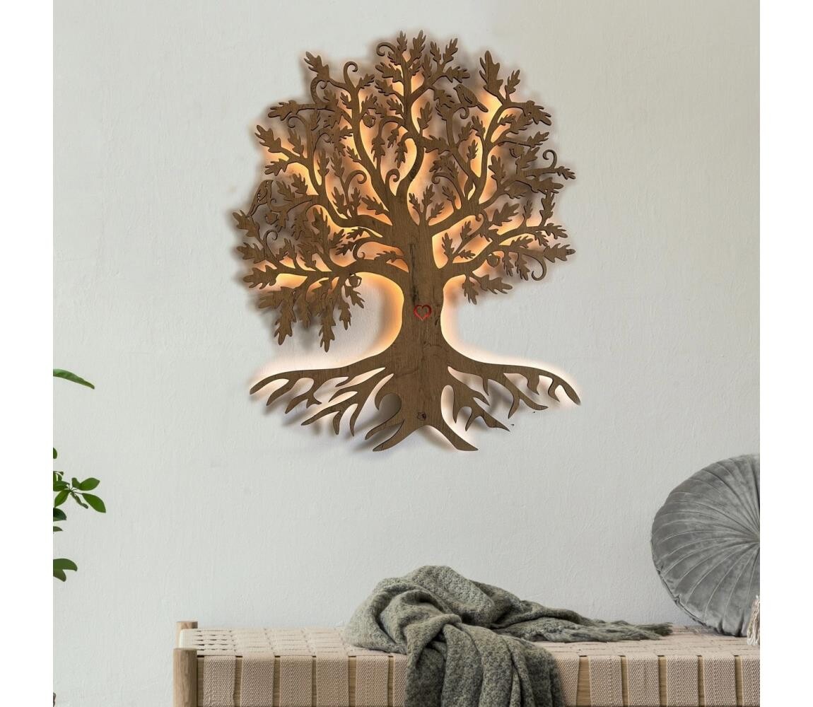 Li-Go 5732/DUB/S2 - LED Nástěnná dekorace LED/10W/5V 20000 mAh 68x80 cm dub 5732/DUB/S2