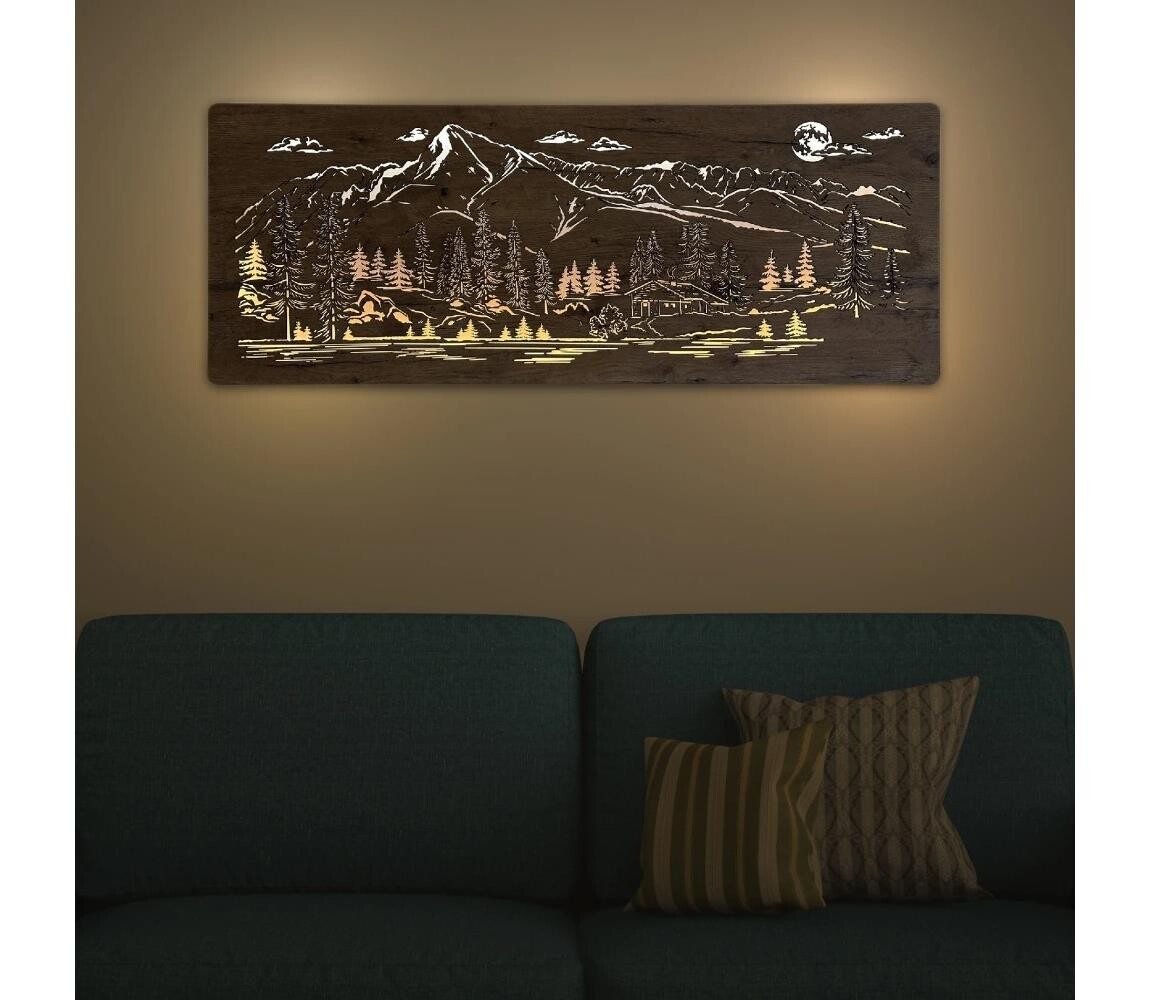 Li-Go 23524/DUB2 - LED Stmívatelná nástěnná dekorace LED/24W/230V 130x50 cm dub 23524/DUB2