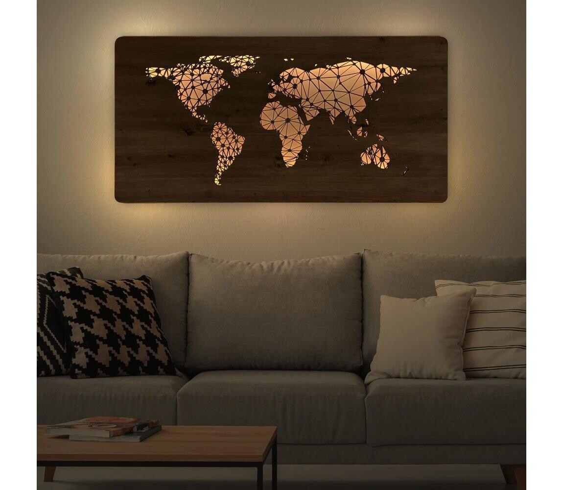 Li-Go 4457/A/4 - LED Nástěnná dekorace LED/10W/5V 30000 mAh 120x60 cm dub 4457/A/4