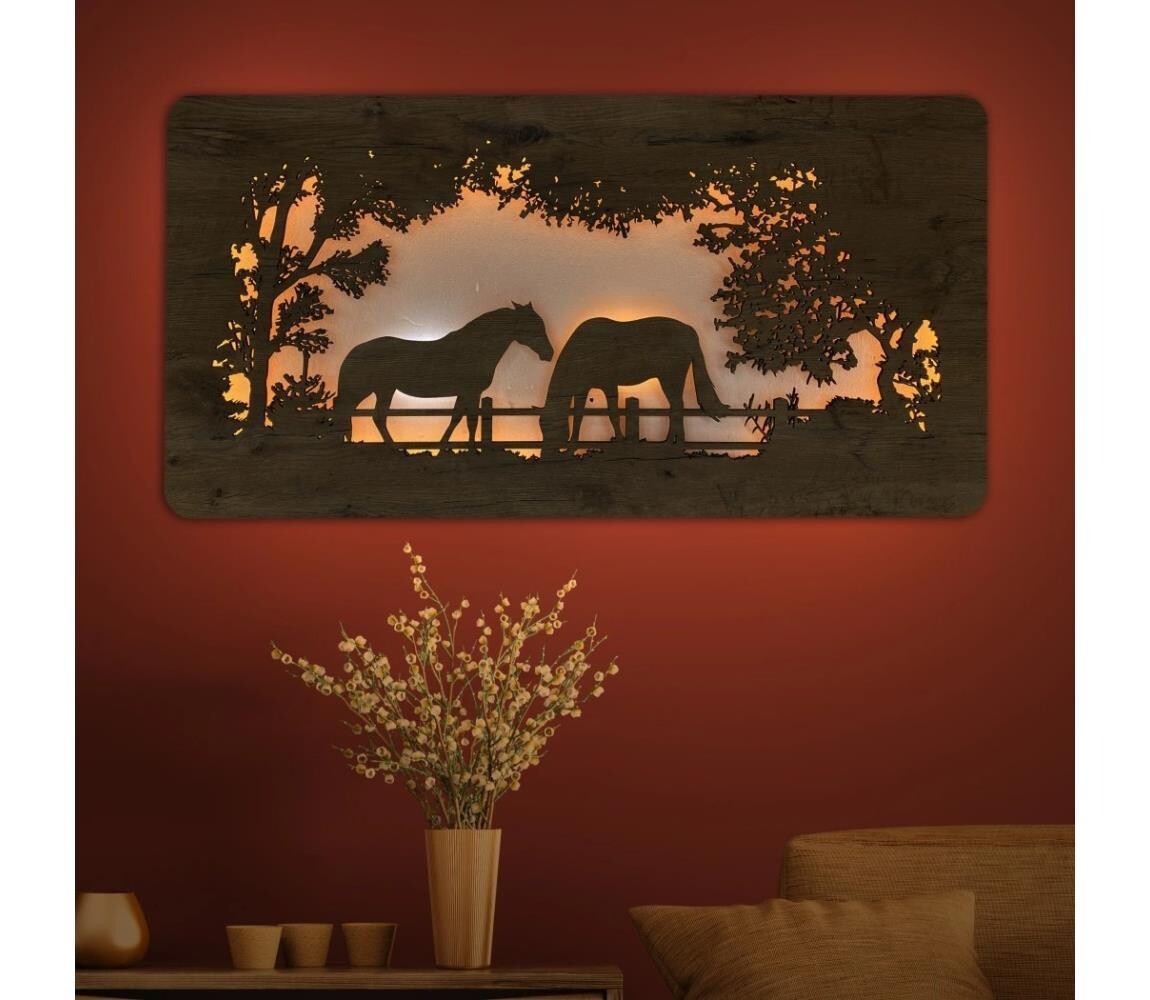 Li-Go 5012/B/4 - LED Nástěnná dekorace LED/10W/5V 30000 mAh 120x60 cm dub 5012/B/4