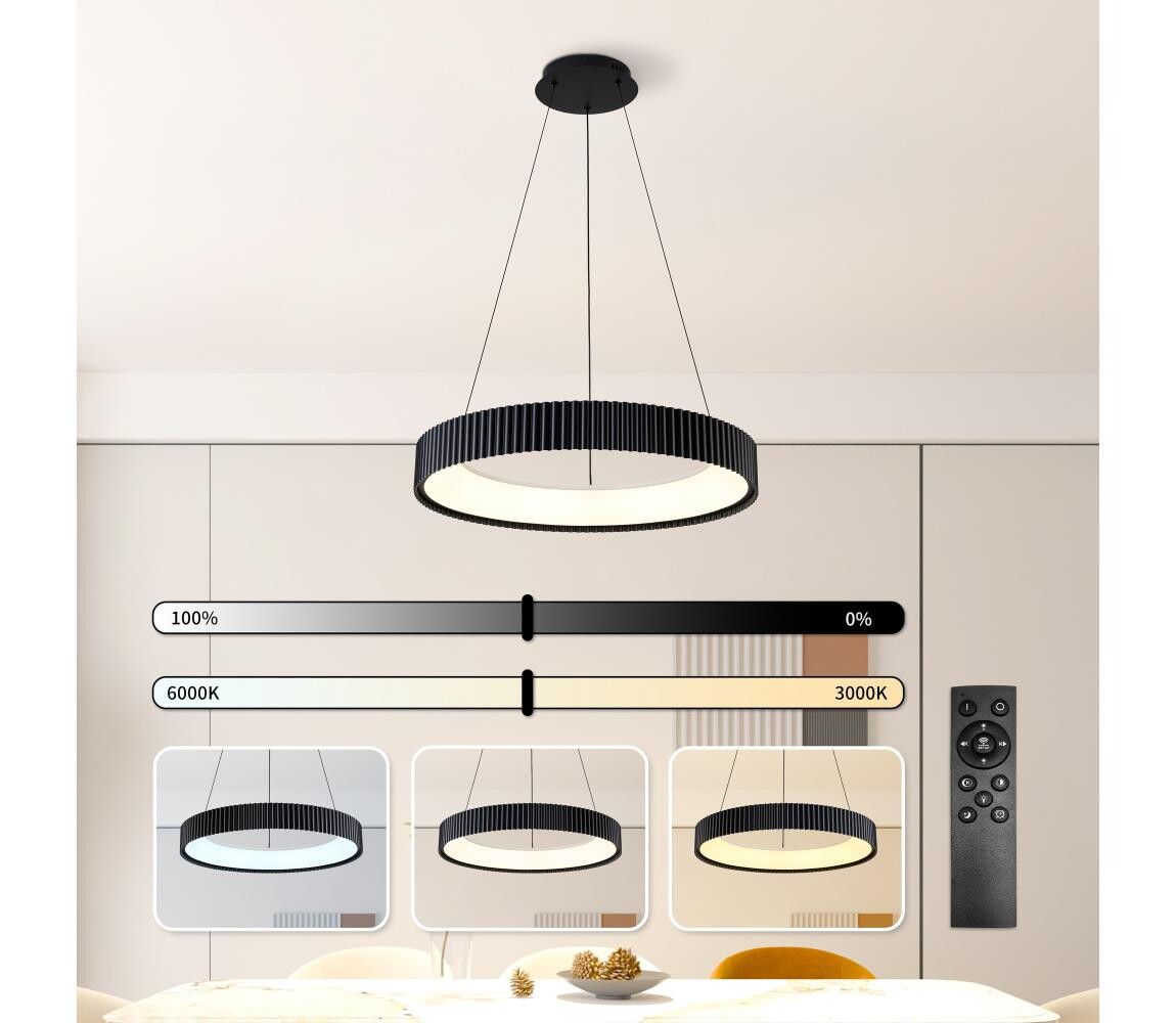 Brilagi - LED Stmív. lustr na lanku FALCON MODERN LED/54W/230V 60 cm černá + DO BRI505