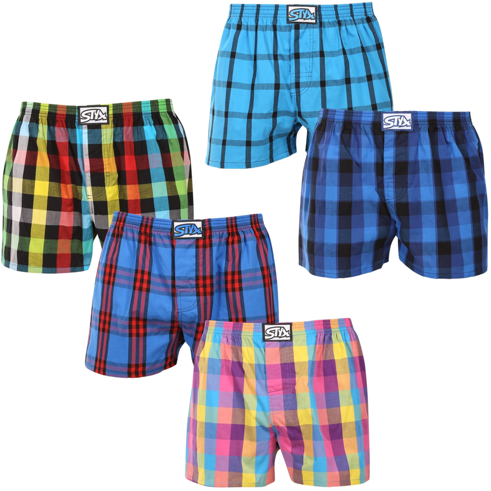 5PACK pánské trenky Styx klasická guma nadrozměr vícebarevné (5E0112346) 4XL, trenýrky