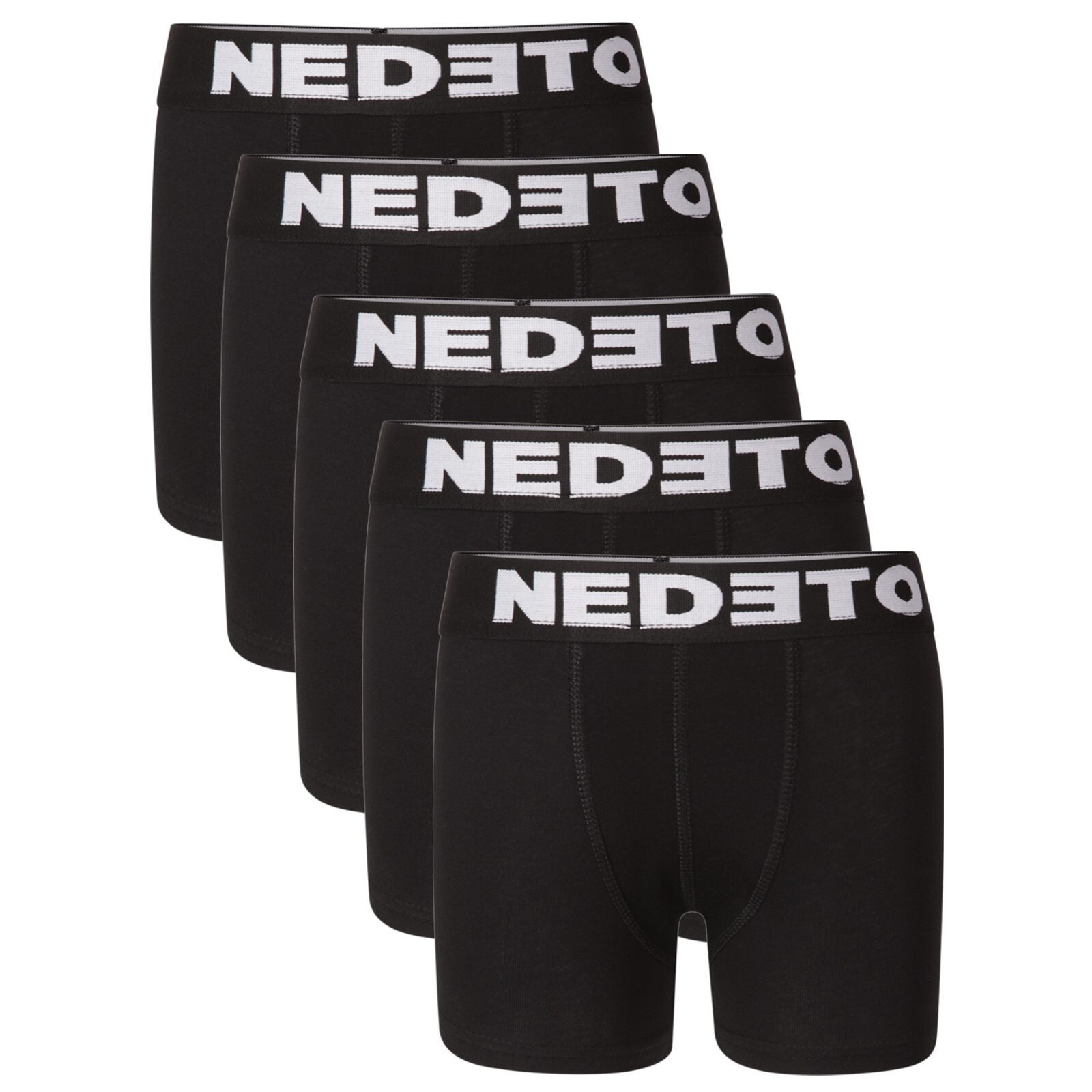 5PACK dětské boxerky Nedeto černé (5NBDC1) 6-8 let, trenky / trenýrky