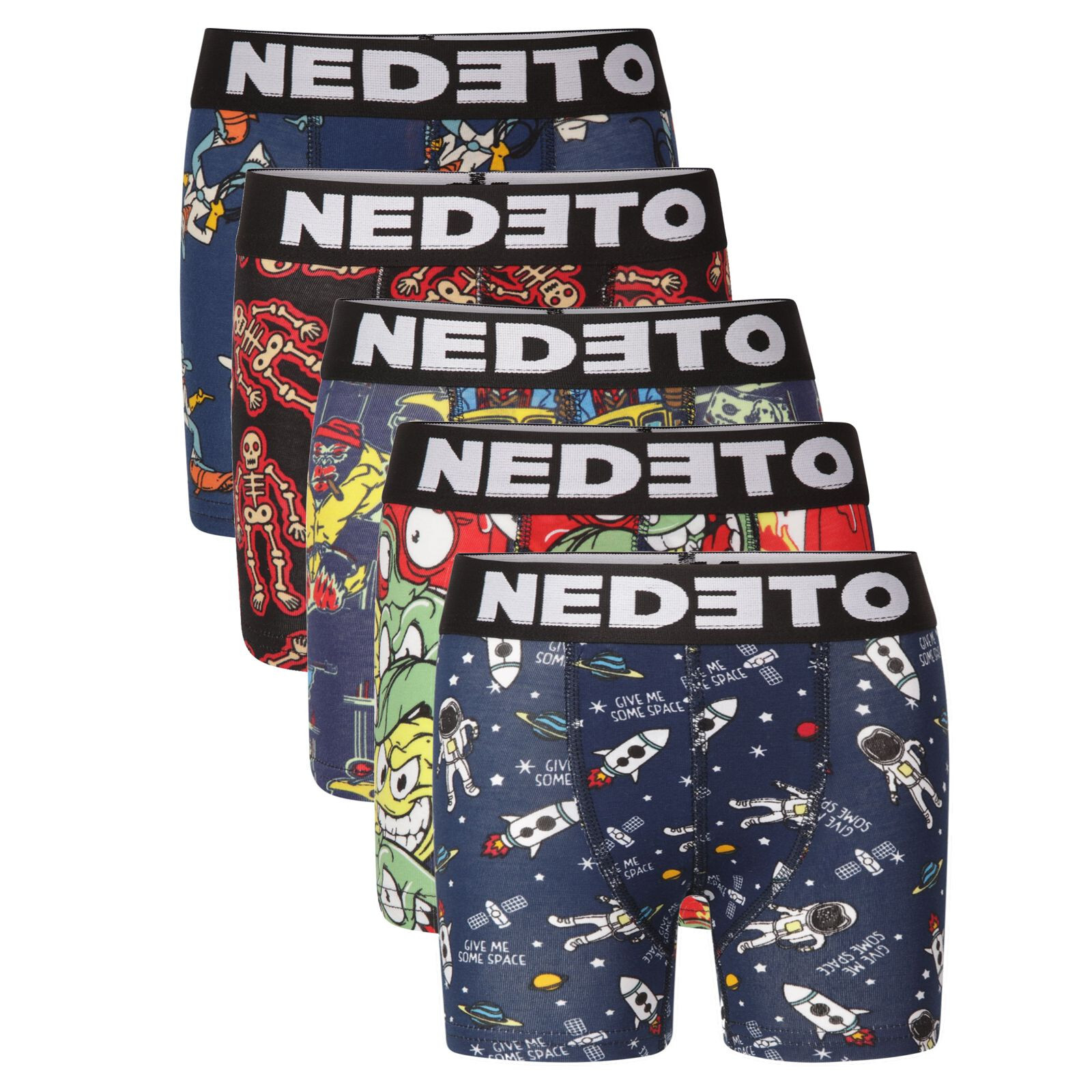 5PACK dětské boxerky Nedeto vícebarevné (5NBDV2) 6-8 let, trenky / trenýrky