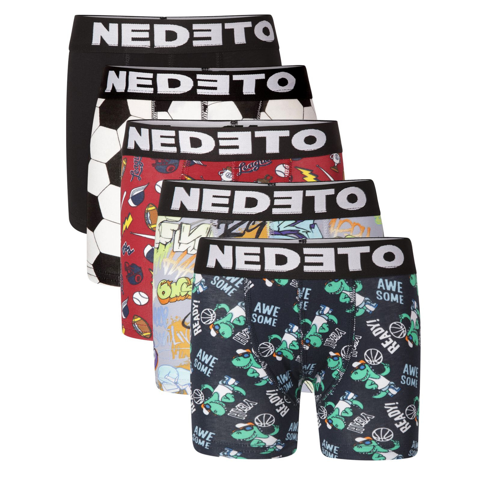 5PACK dětské boxerky Nedeto vícebarevné (5NBDV1) 6-8 let, trenky / trenýrky