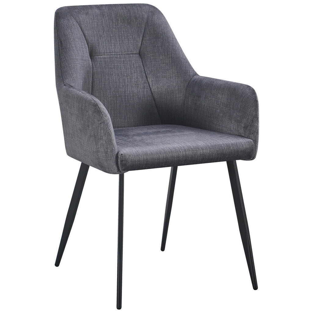 Carryhome ŽIDLE S PODRUČKAMI, železo, tkaná látka, šedá, černá