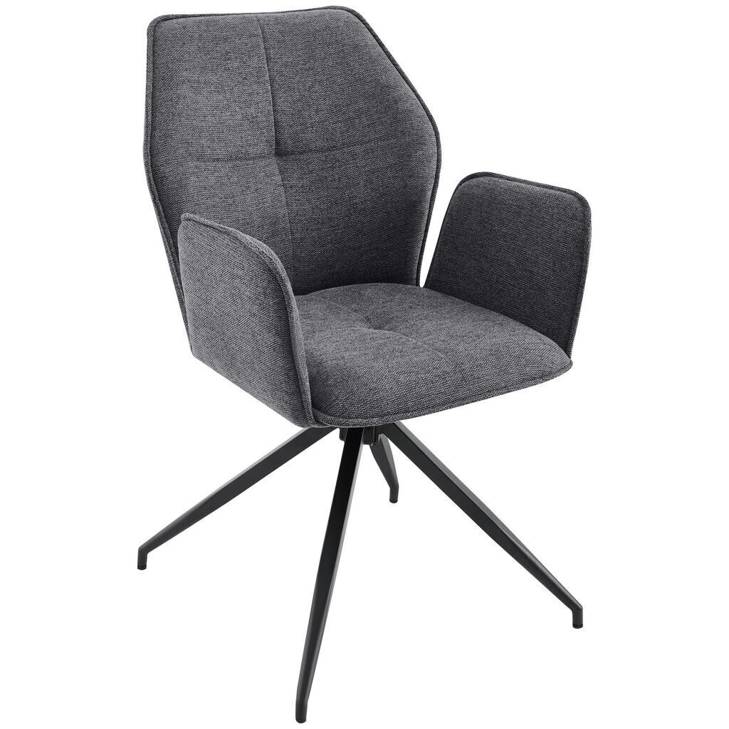 Carryhome ŽIDLE S PODRUČKAMI, železo, tkaná látka, černá, tmavě šedá