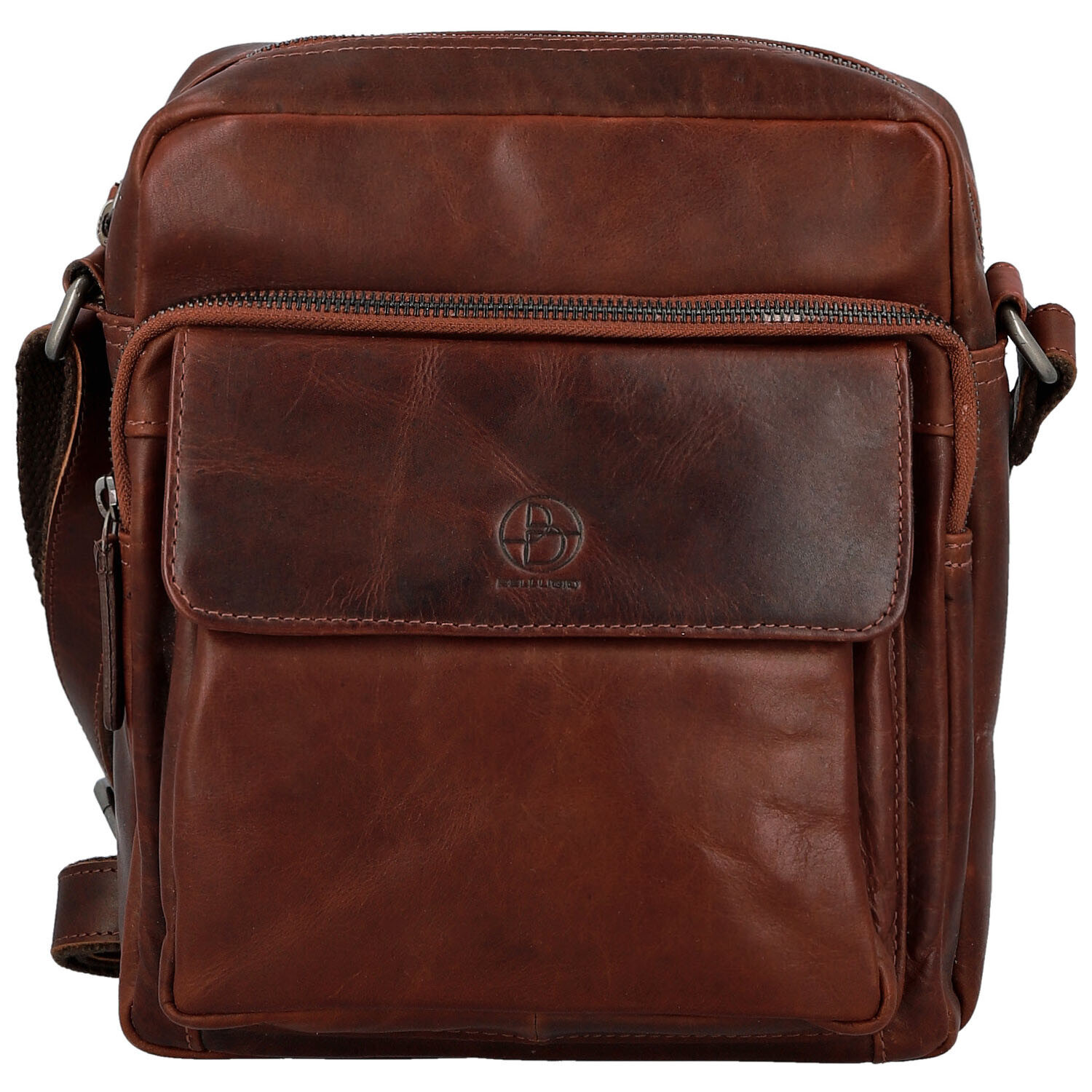 Pánská kožená crossbody taška tmavě hnědá - Bellugio Kalei hnědá