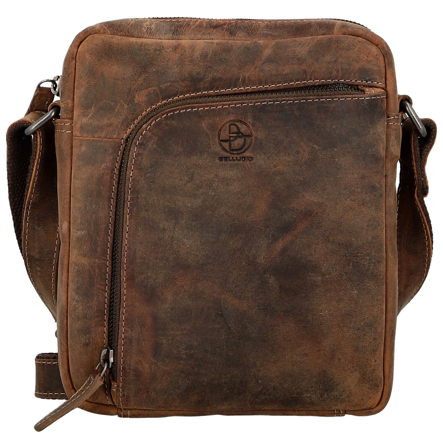 Pánská kožená crossbody taška hnědá - Bellugio Seth hnědá