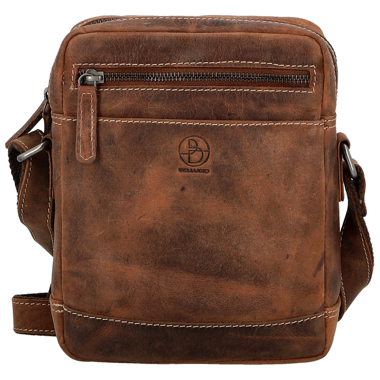 Pánská kožená crossbody taška hnědá - Bellugio Serchio hnědá