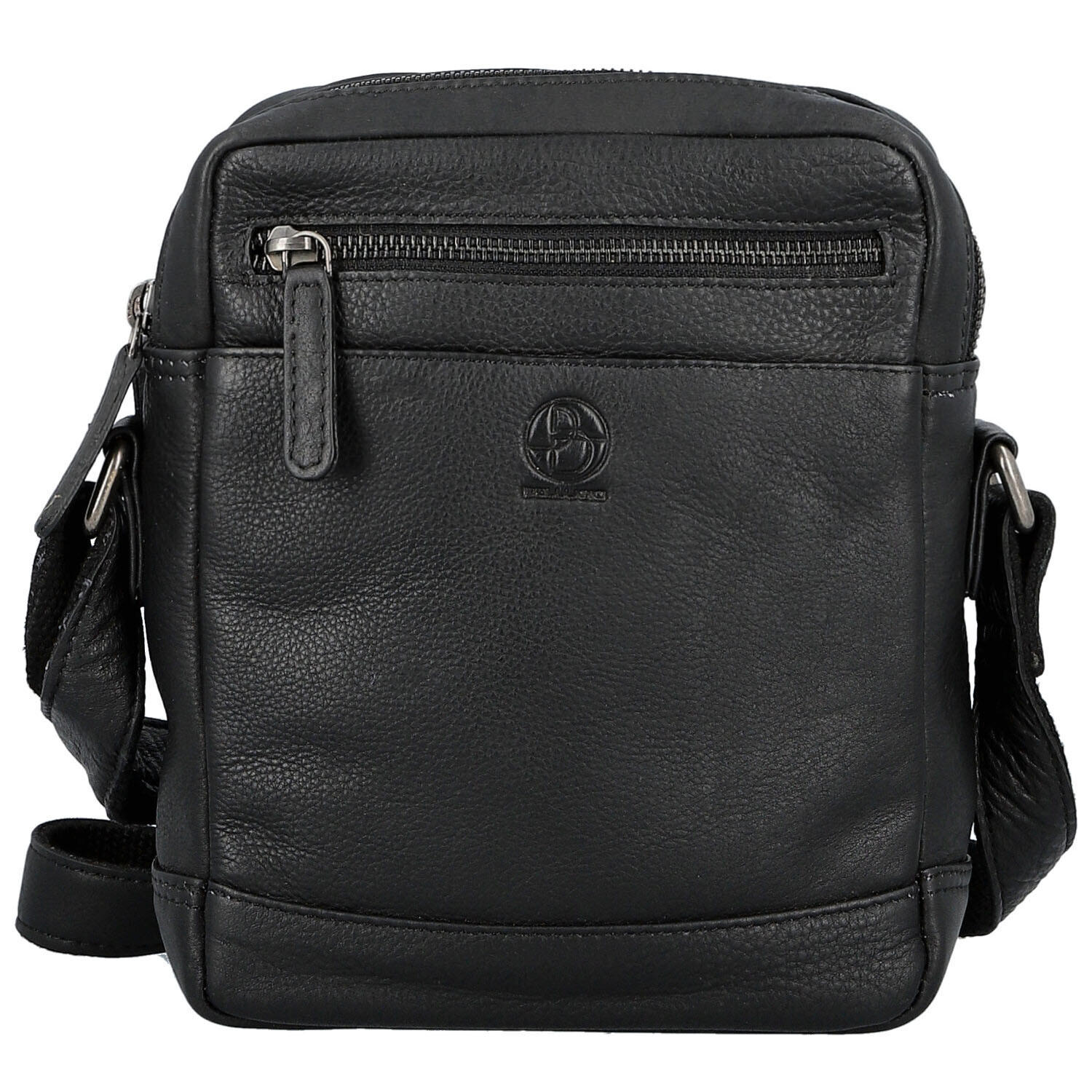 Pánská kožená crossbody taška černá - Bellugio Serchio černá