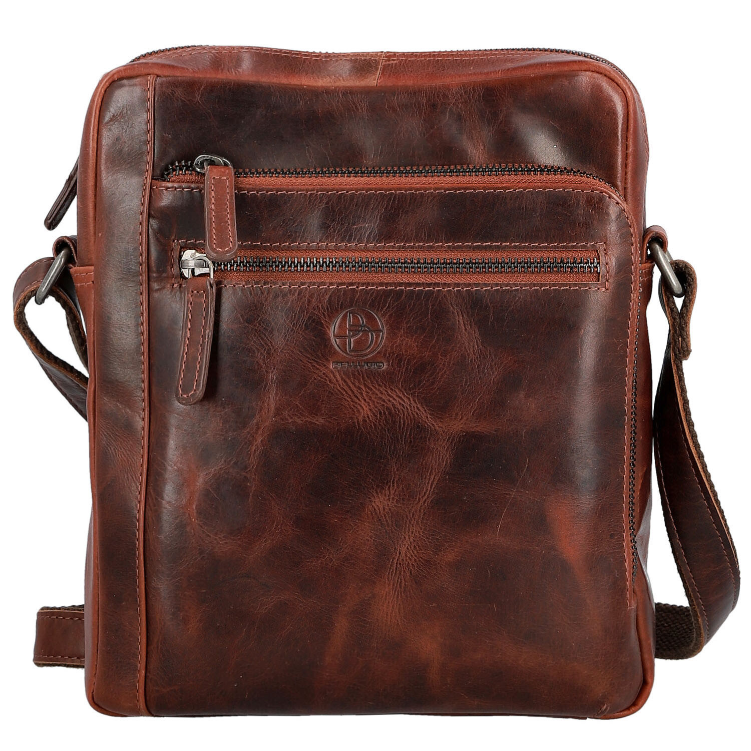 Pánská kožená crossbody taška tmavě hnědá - Bellugio Dalnim hnědá