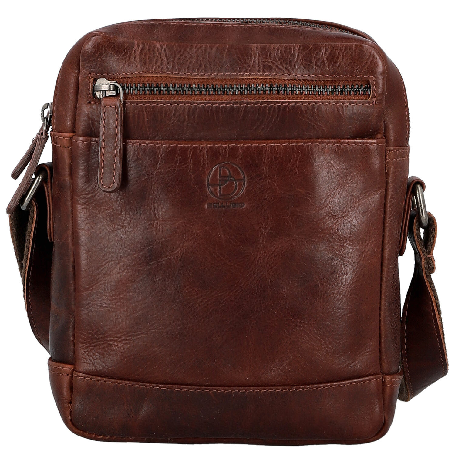 Pánská kožená crossbody taška tmavě hnědá - Bellugio Serchio hnědá