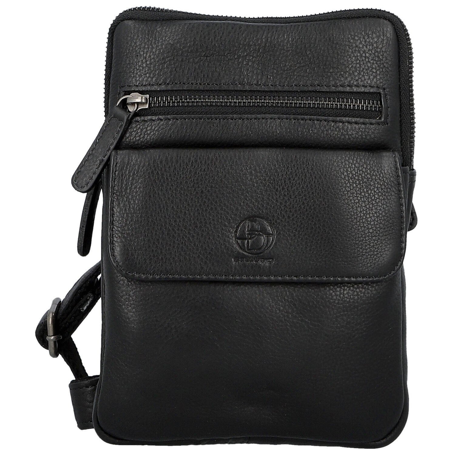 Pánská kožená crossbody taška černá - Bellugio Veren černá