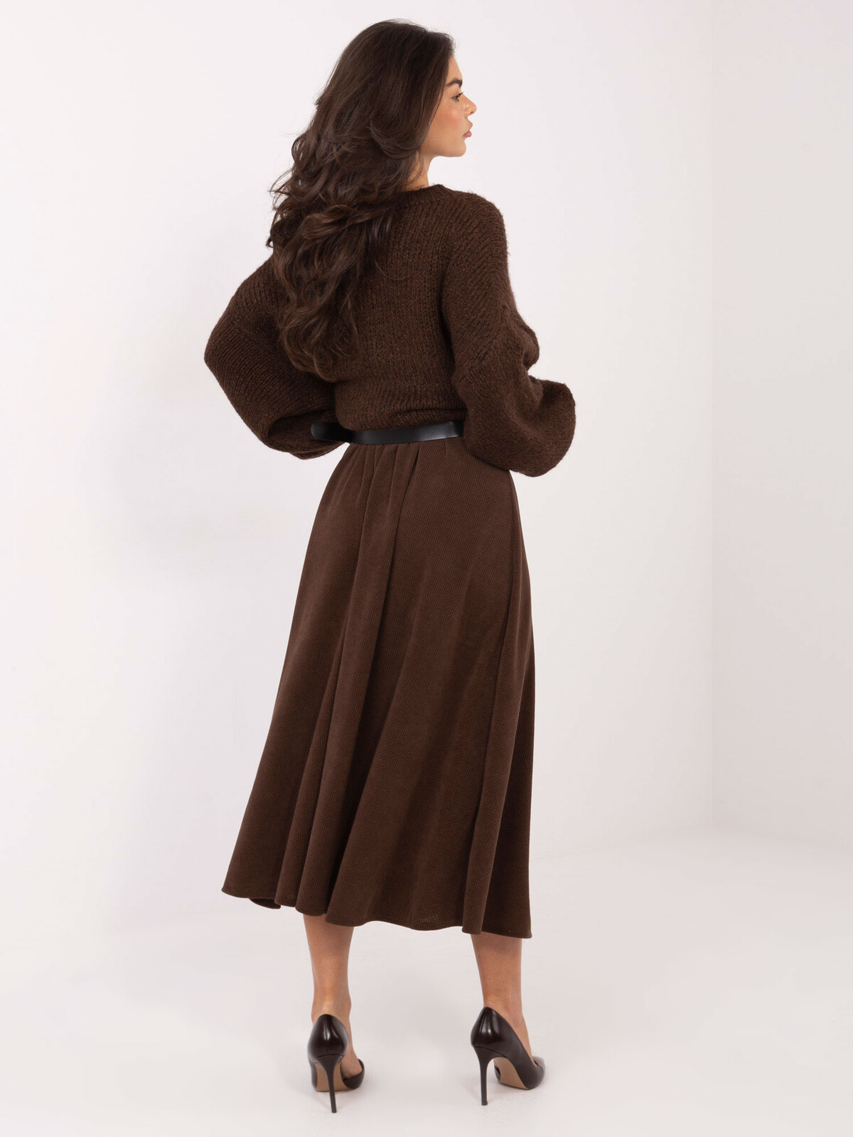 Hnědá áčková sukně