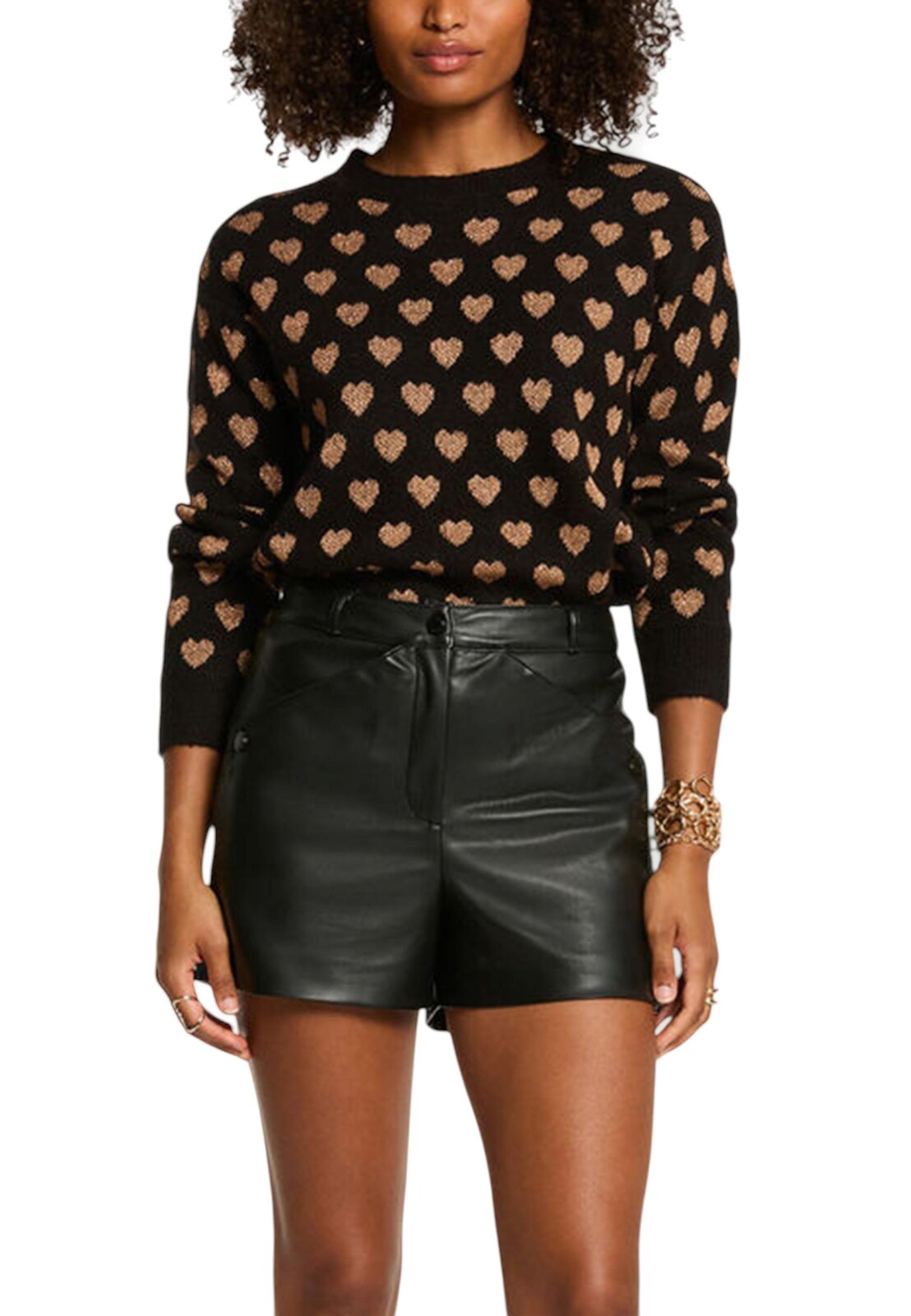 Svetrový top s potiskem srdíček