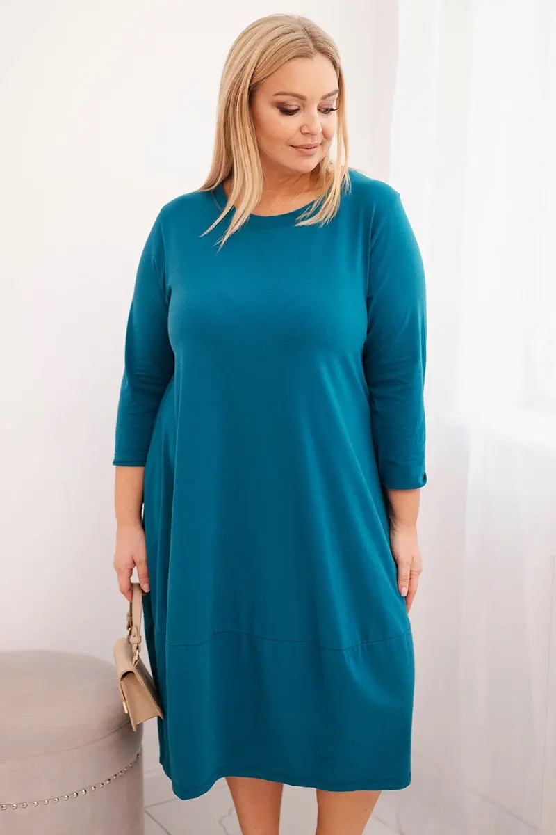 Plus size dámské šaty s kapsami