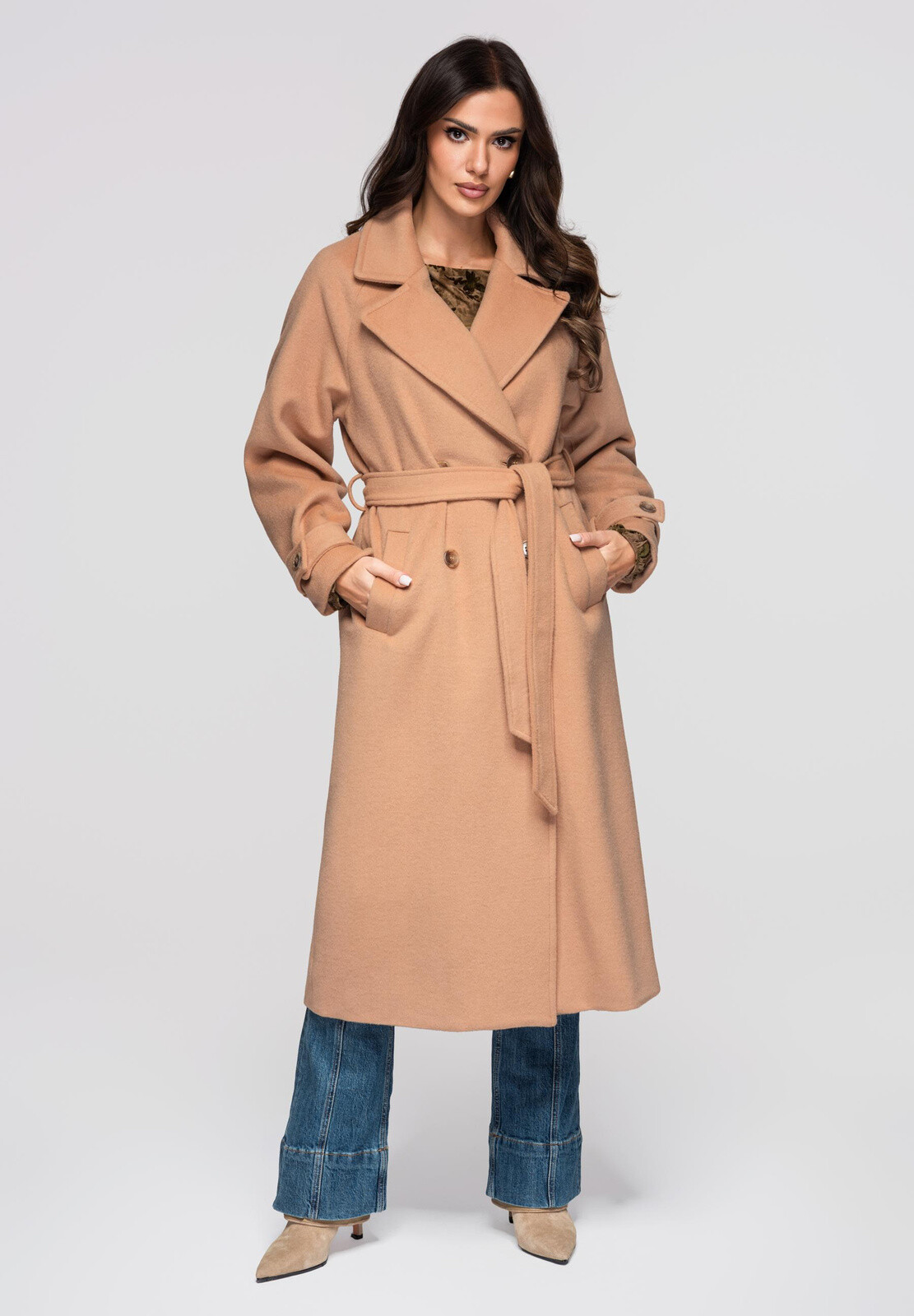Edoti Women's long wool coat LARICA OW-COLC-0100 v3