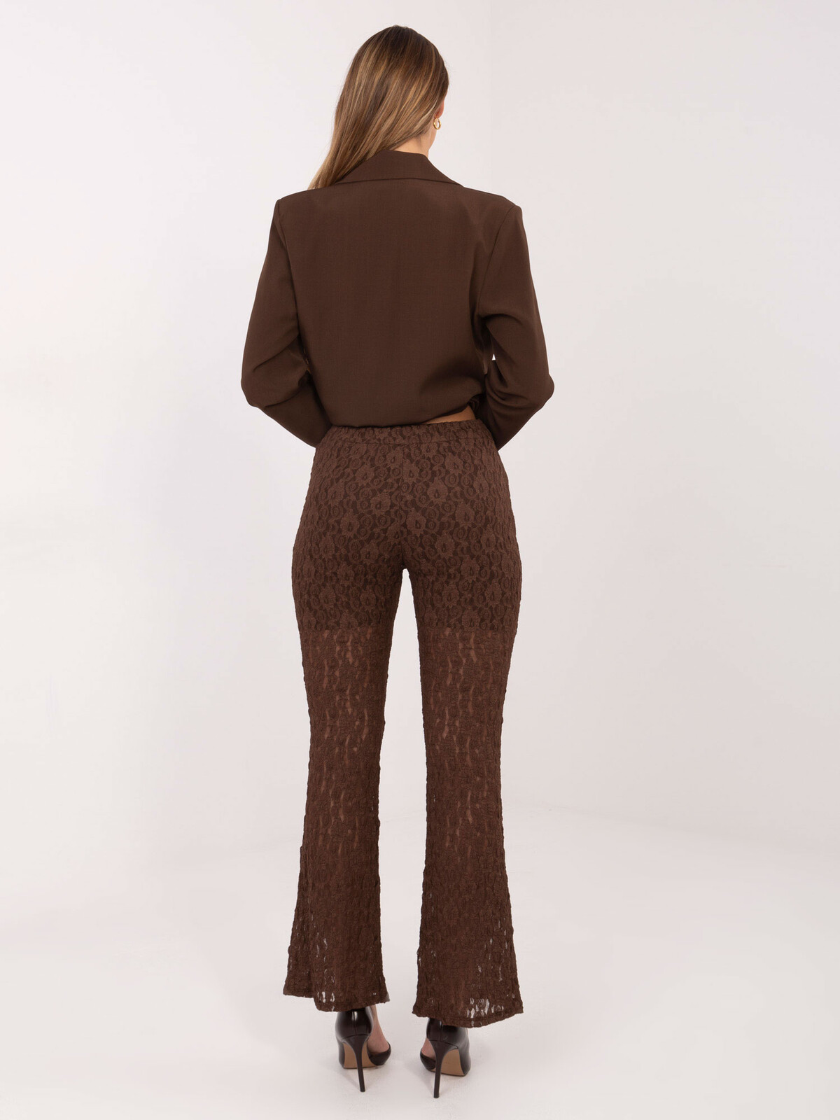 Hnědé vzorované kalhoty