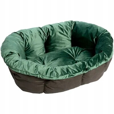 Ferplast Siesta Deluxe koš černý s potahem Sofa velvet green - sada vel. 8: D 85 x Š 62 x V 28,5 cm