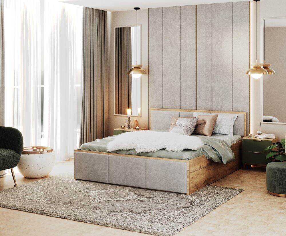 AJK - meble Postel Panama Soft 120 x 200 cm s výklopným roštem a úložným prostorem