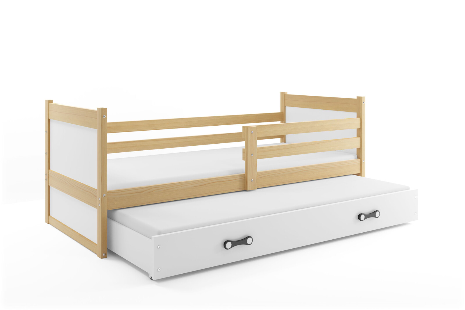 SMB Dětská postel s přistýlkou RICK 2, 90x190 cm Dekor: Borovice, Barva šuplíku: Bílá