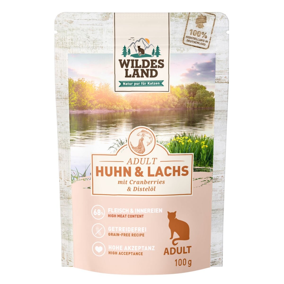 Wildes Land kuře a losos s brusinkami 12x100 g