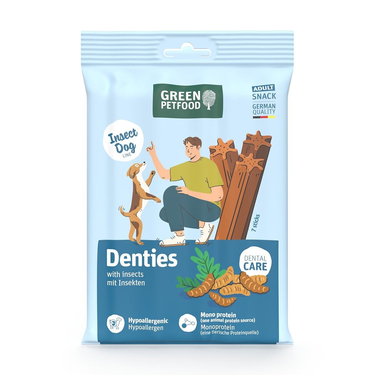 Green Petfood Denties s hmyzem 180 g