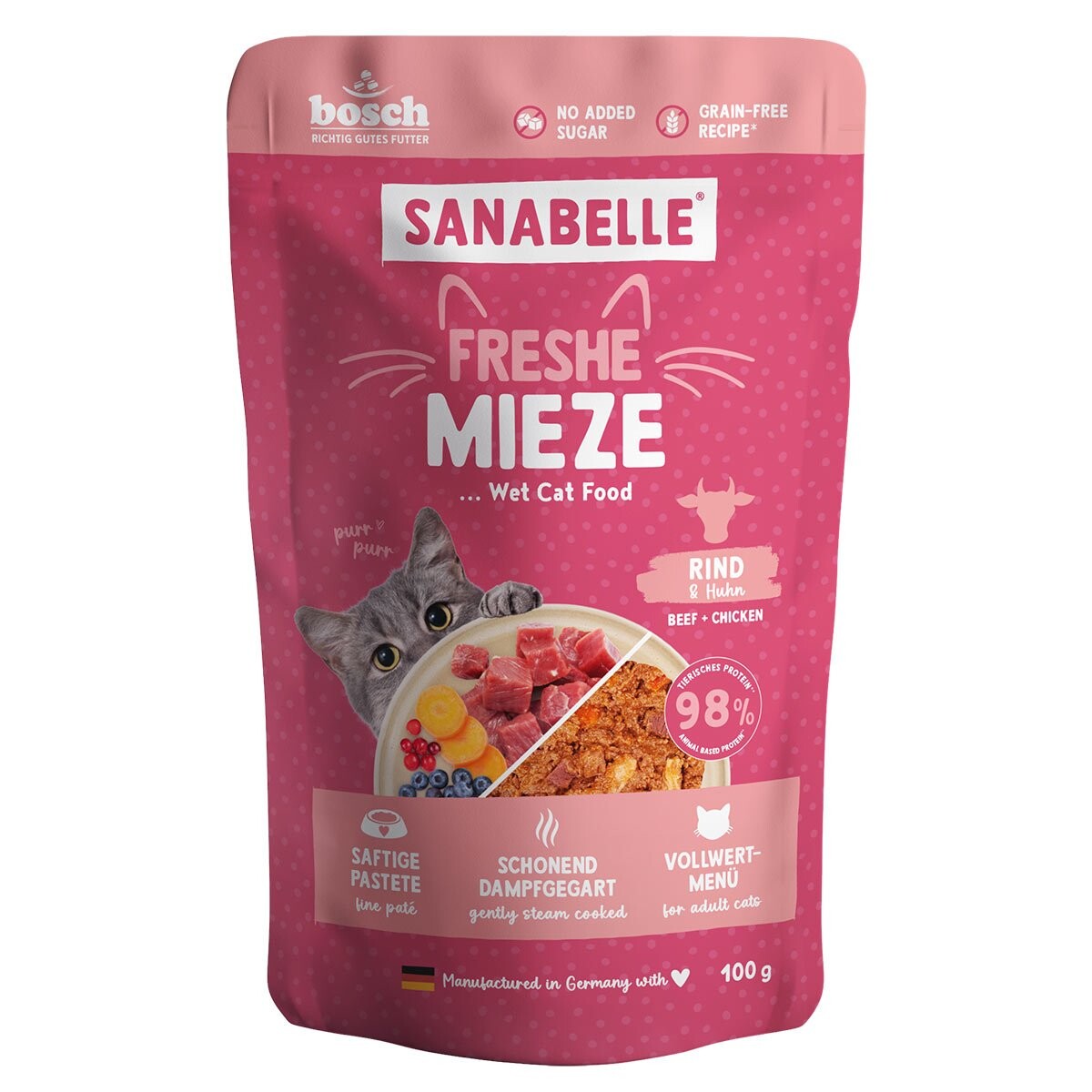 Sanabelle Freshe Mieze Hovězí & Kuře 10x100 g