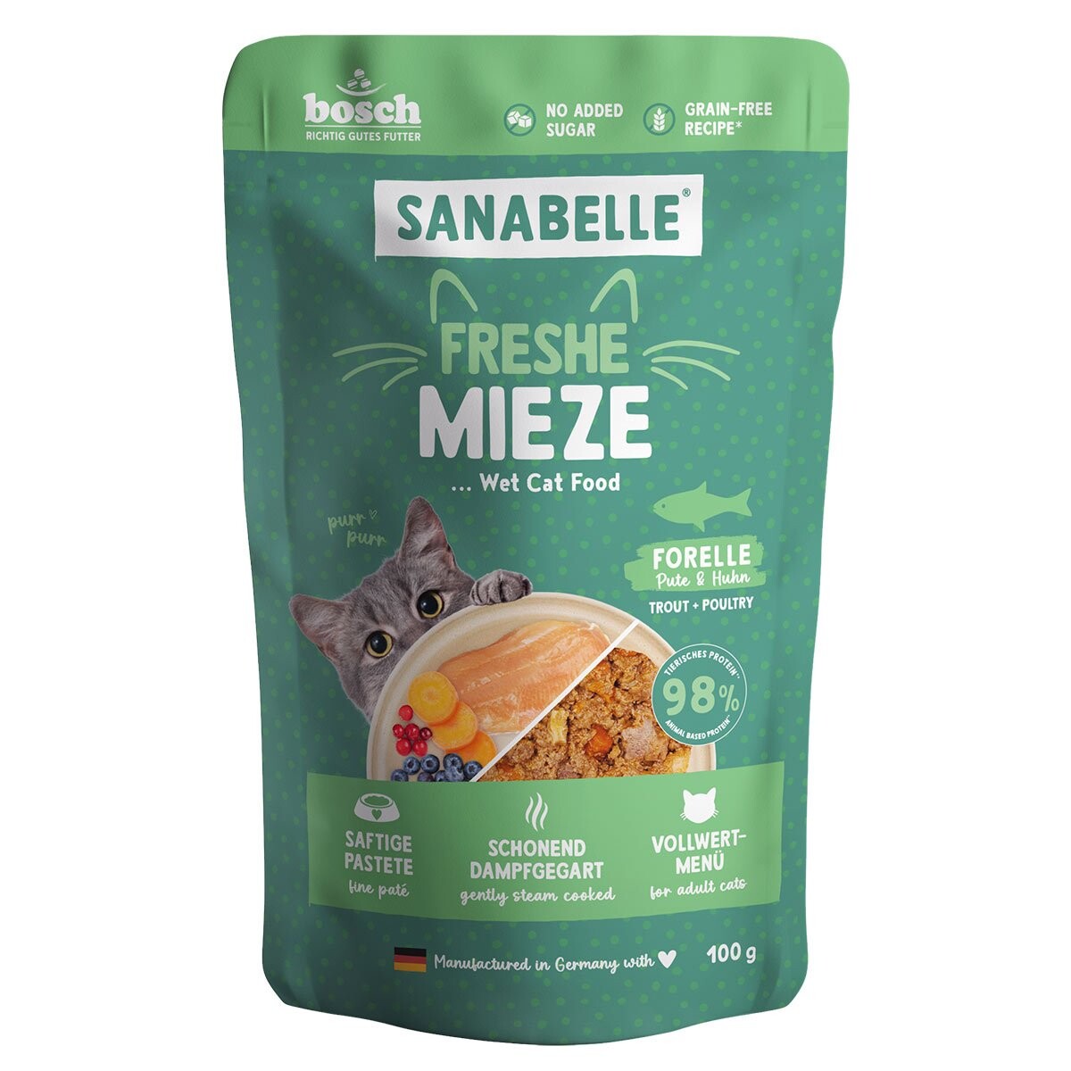 Sanabelle Freshe Mieze pstruh, krůta & kuře 10x100 g