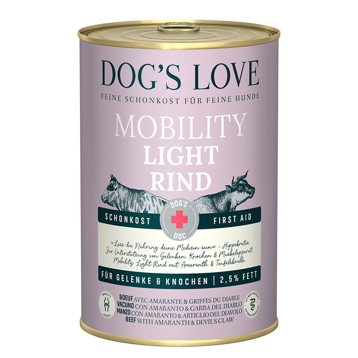 Dog's Love DOC Mobility Light Hovězí 6x400 g