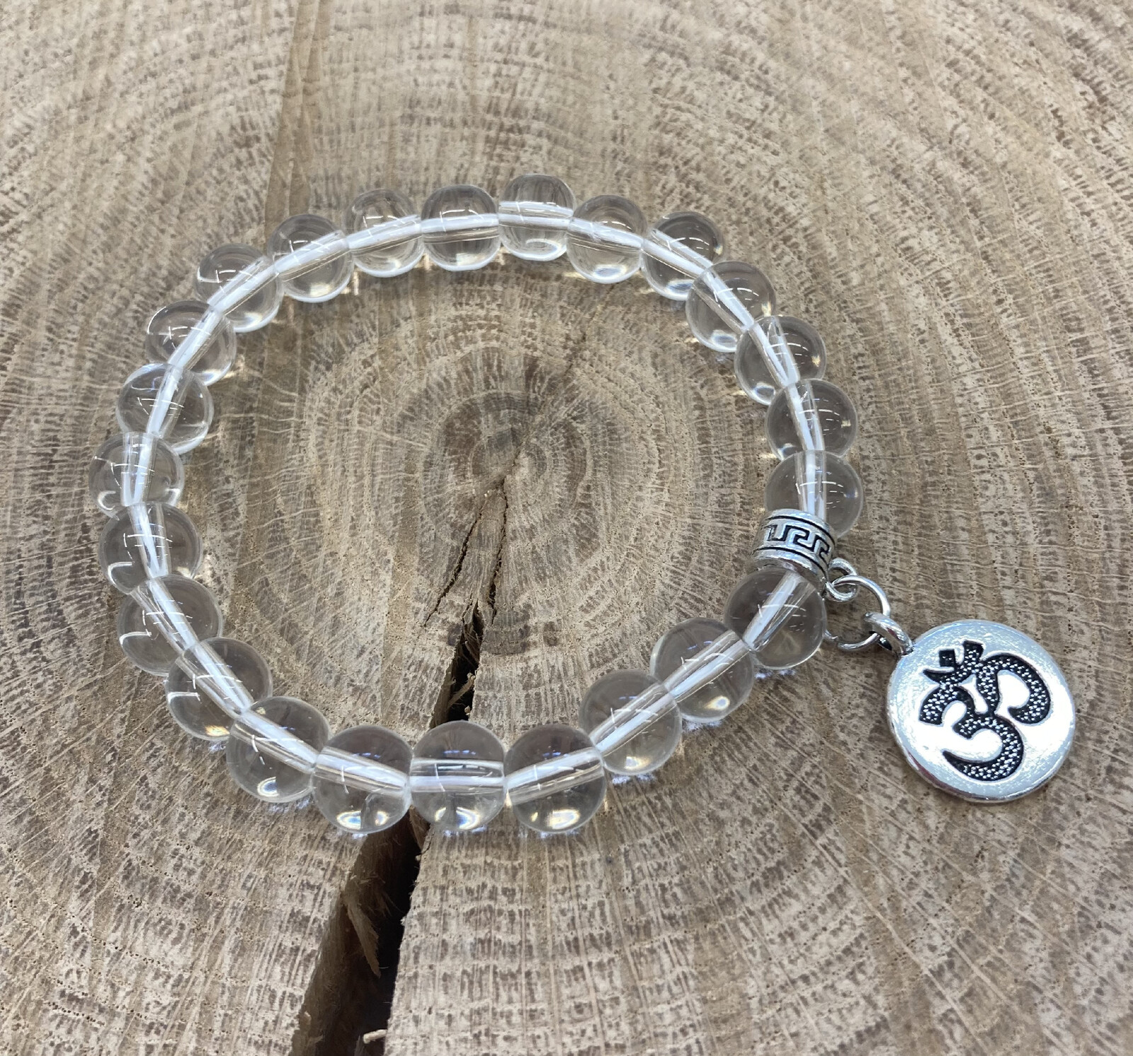 Himalife Energetický náramek křišťál s Óm Velikost: Střední