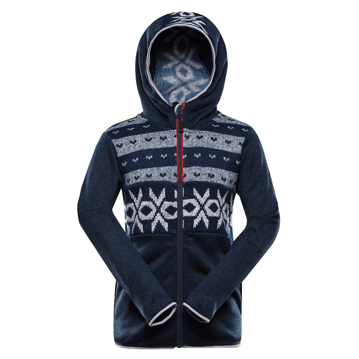 Dětský hřejivý svetr s kapucí alpine pro noreso modrá 116-122