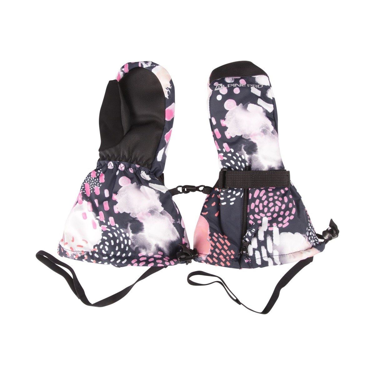 Dětské rukavice s membránou alpine pro vonko černá/růžová xs