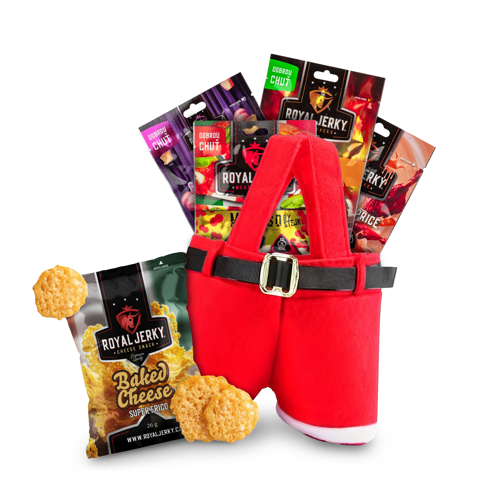 Sušené maso – Royal Jerky | Vánoční balení - červené (9x jerky) | 198 g