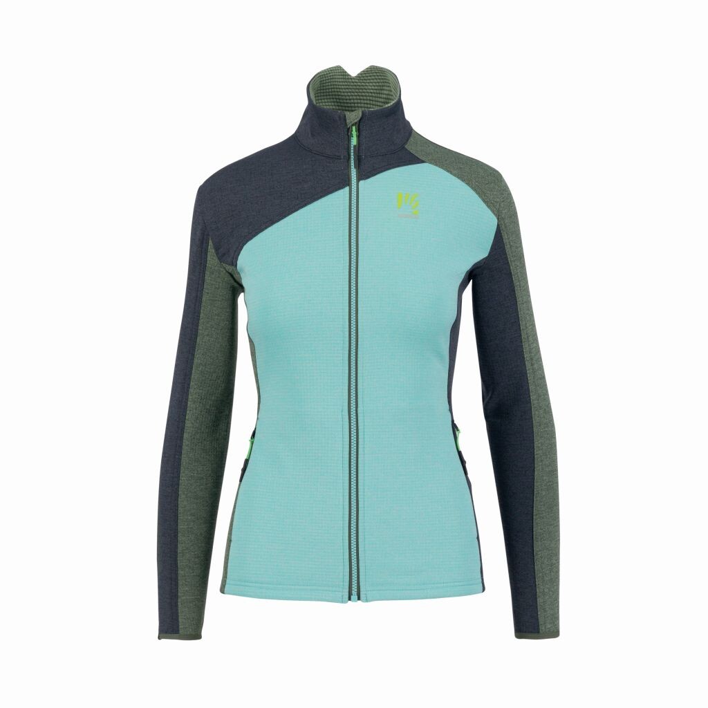 Dámská mikina KARPOS W Federa Full-Zip Fleece, Aqua Sky/Black Sand/Thyme velikost: S