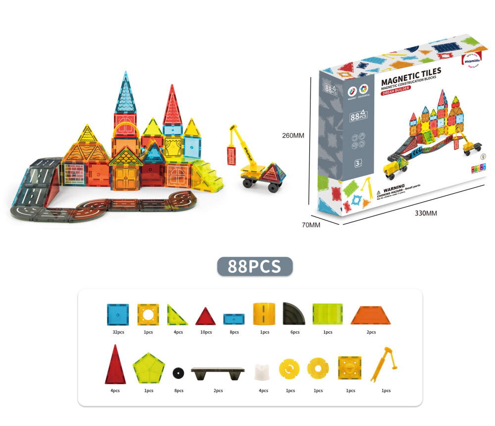 Mamido Magnetická stavebnice dopravní město 88 dílů MT1494